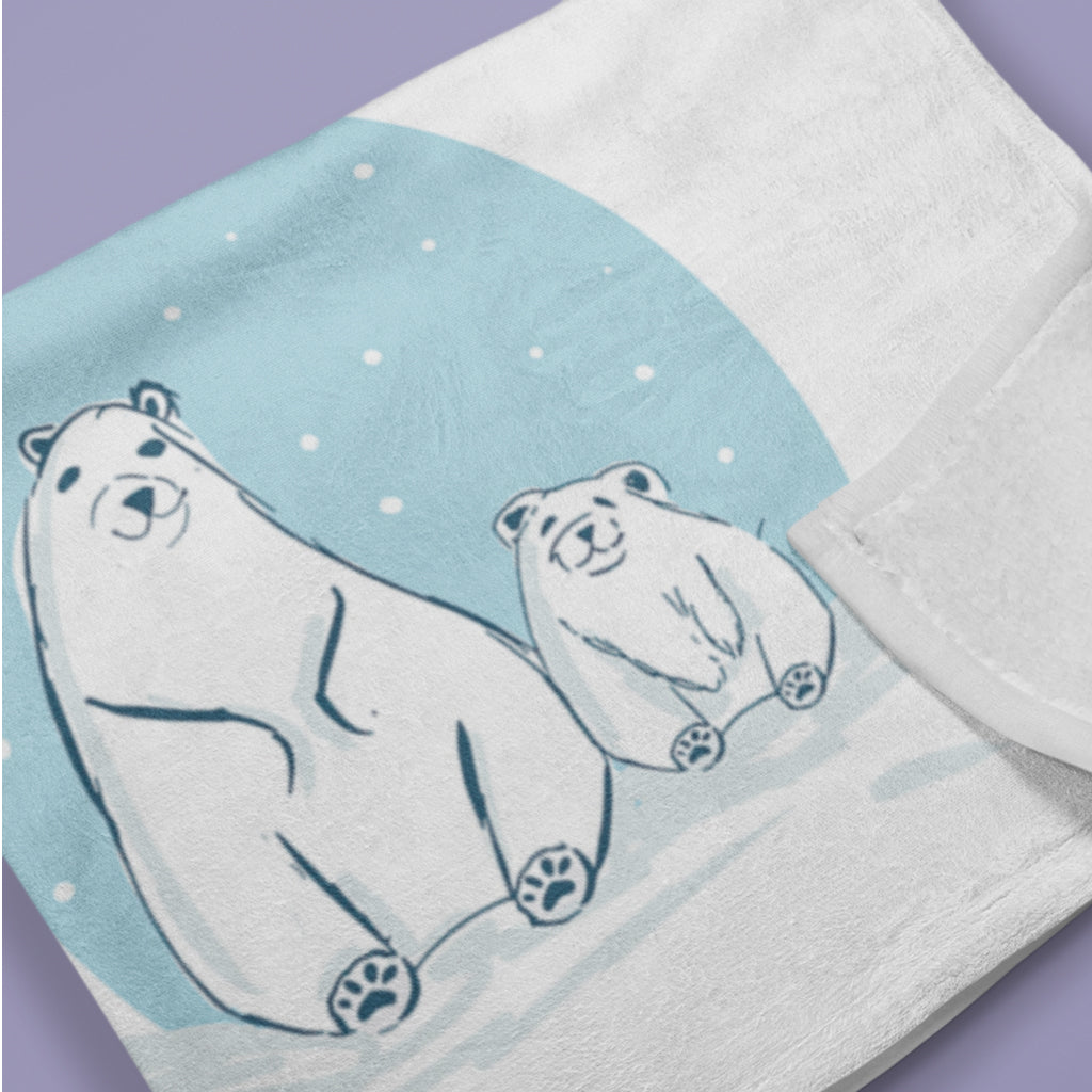 Mum and Baby Polar Bear Blanket