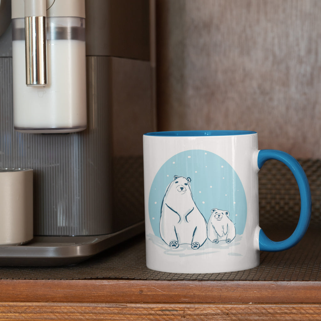 Mum and Baby Polar Bear Porcelain Mug