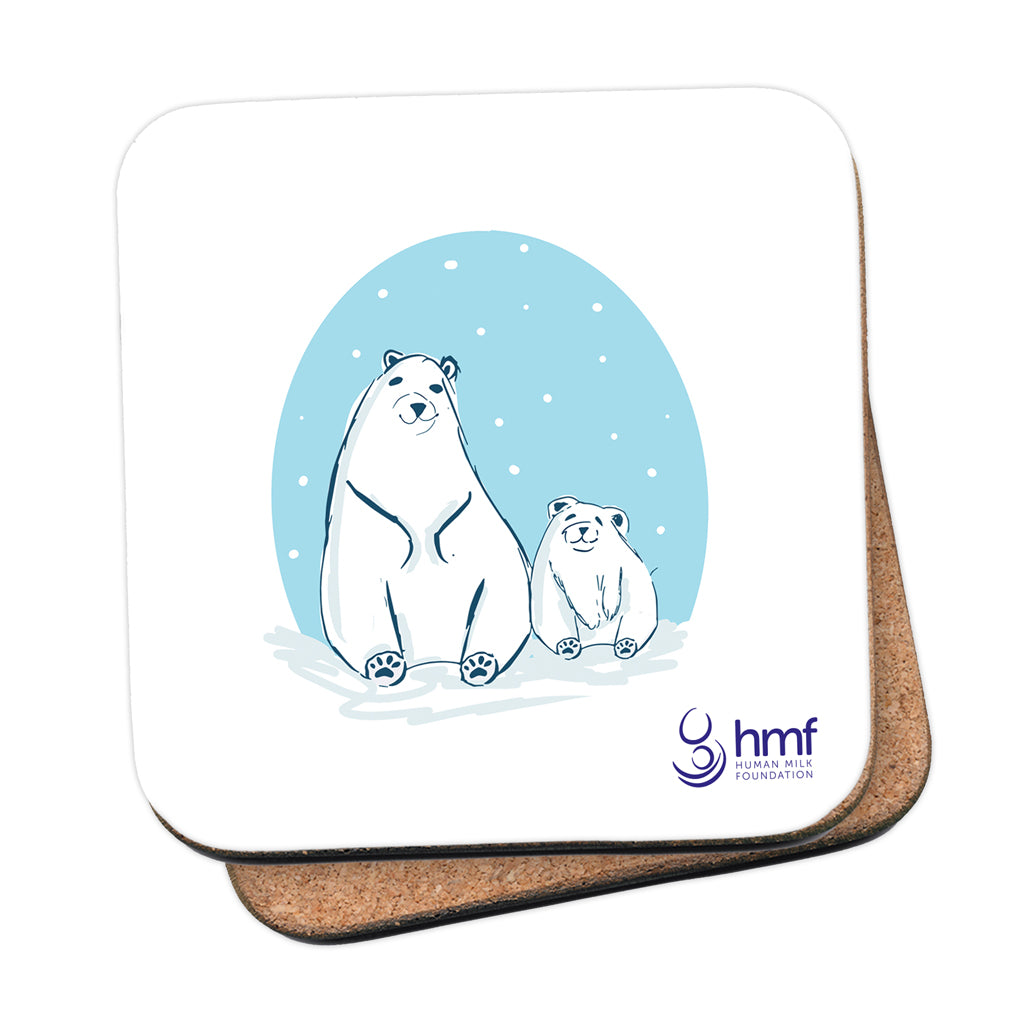 Mum and Baby Polar Bear Coaster