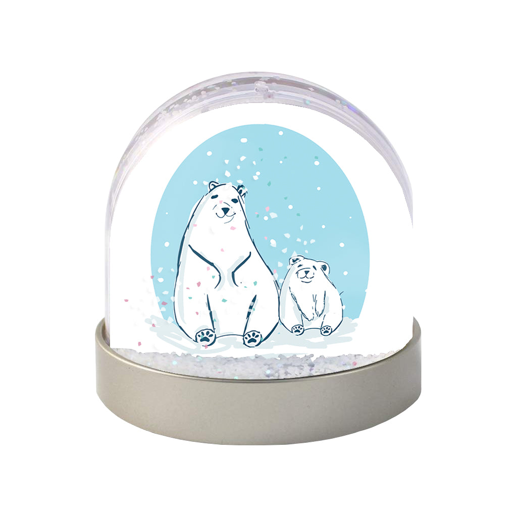 Mum and Baby Polar Bear Snowglobe