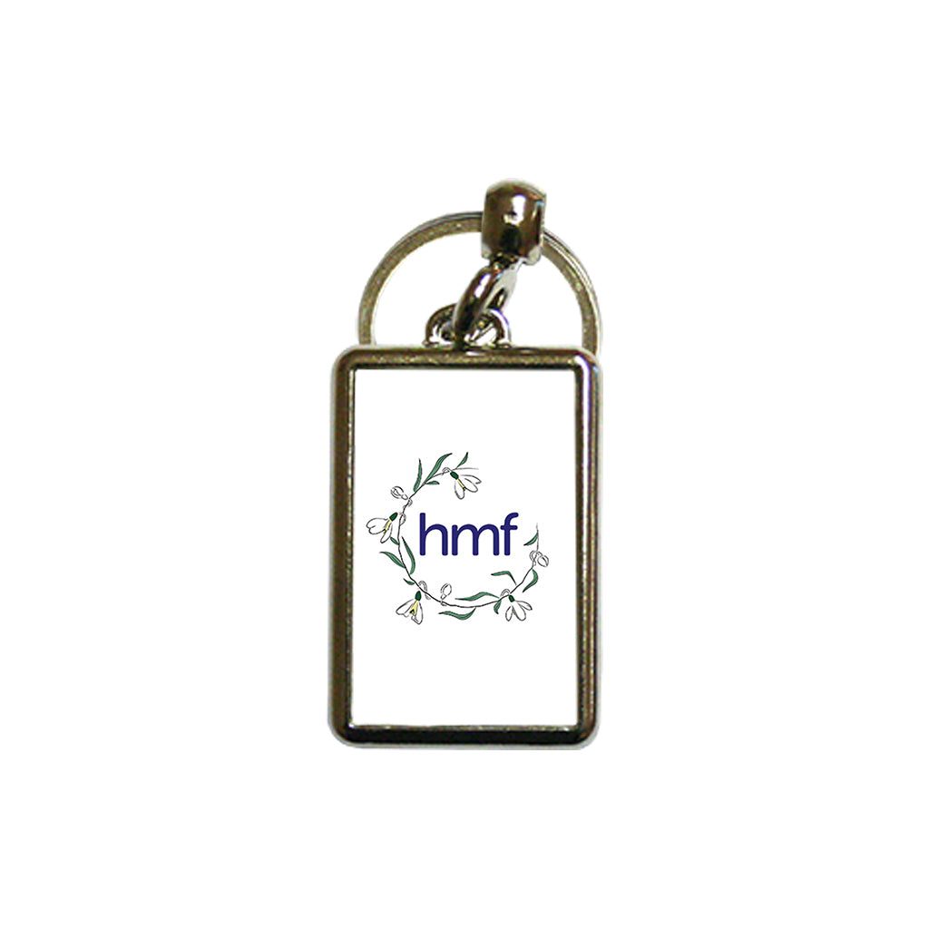 HMF Surrounded by Snowdrops Metal Keyring