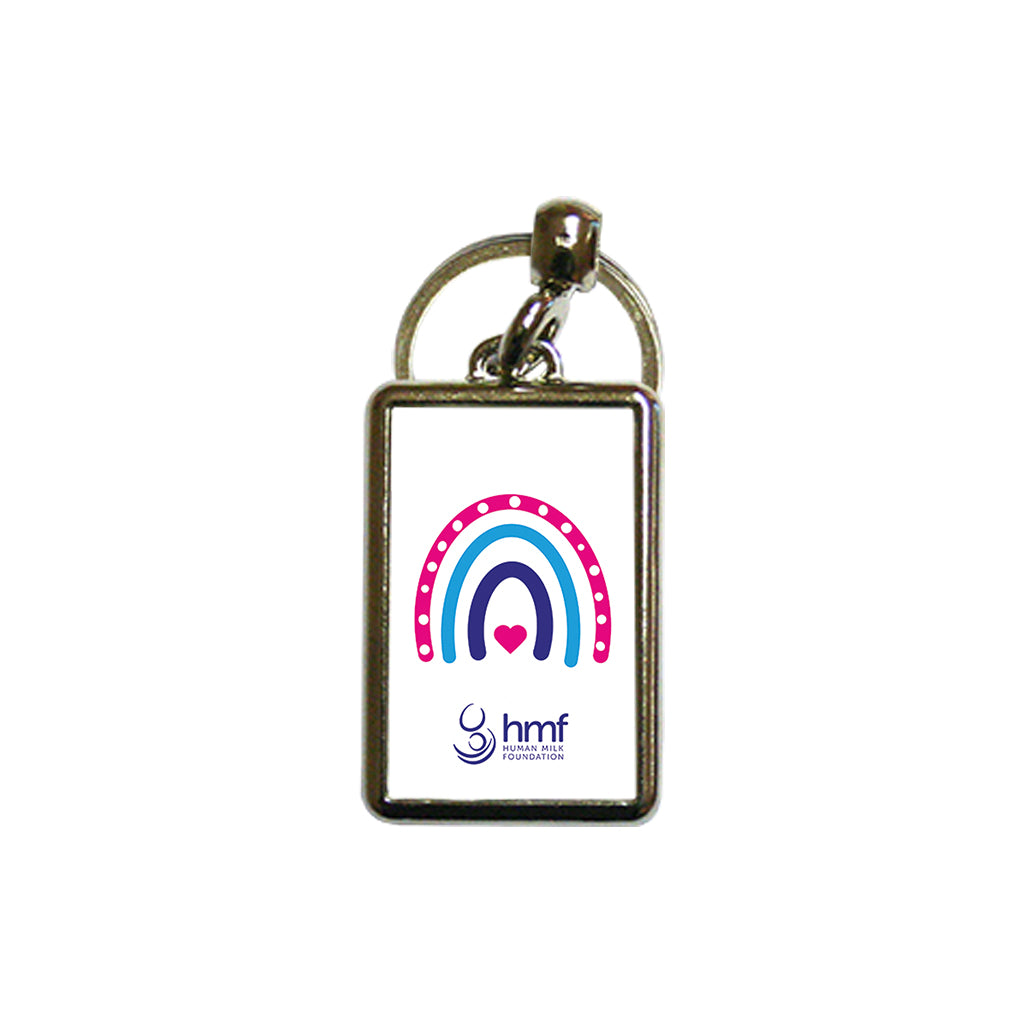 Rainbow Heart Metal Keyring