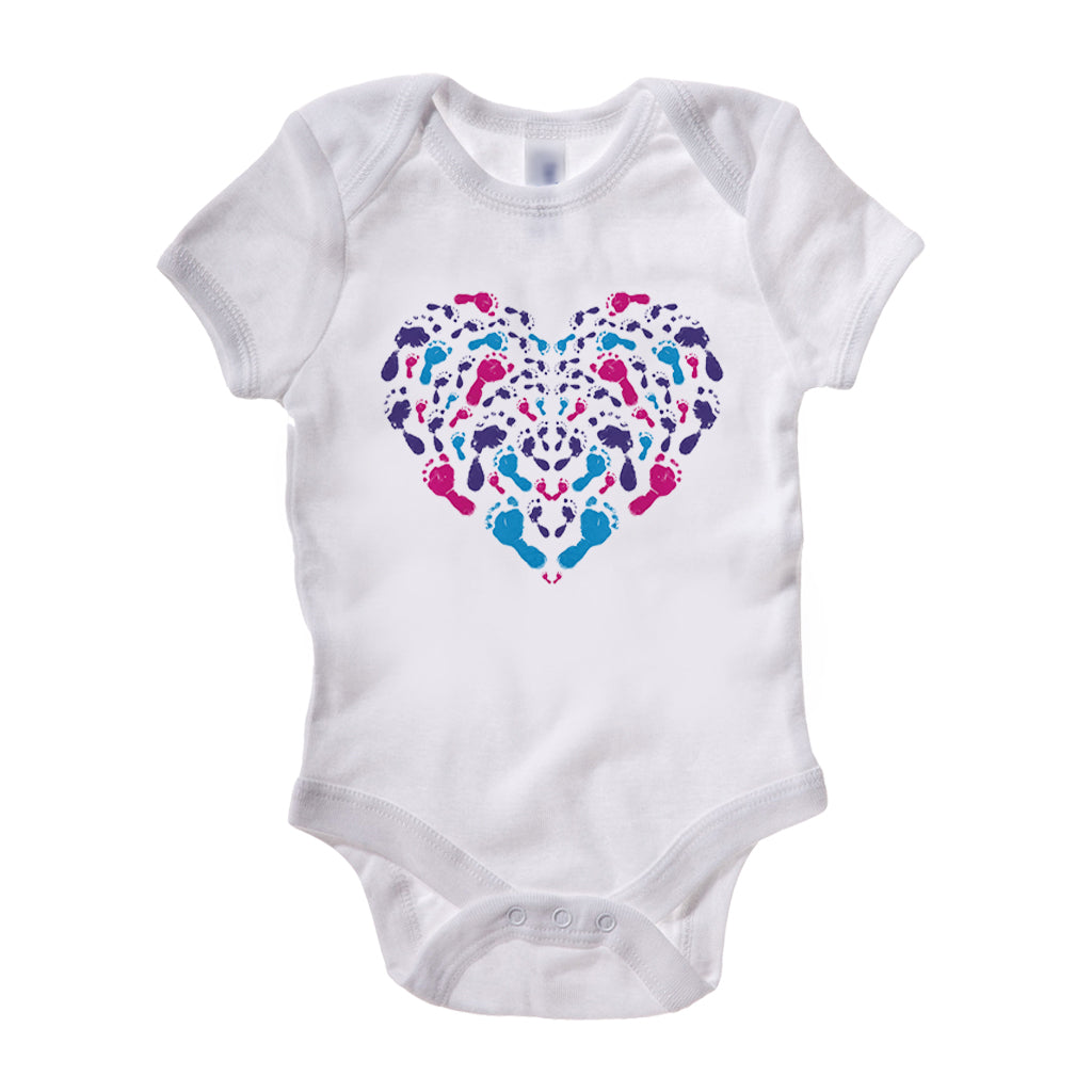 Footprints Heart Baby Grow