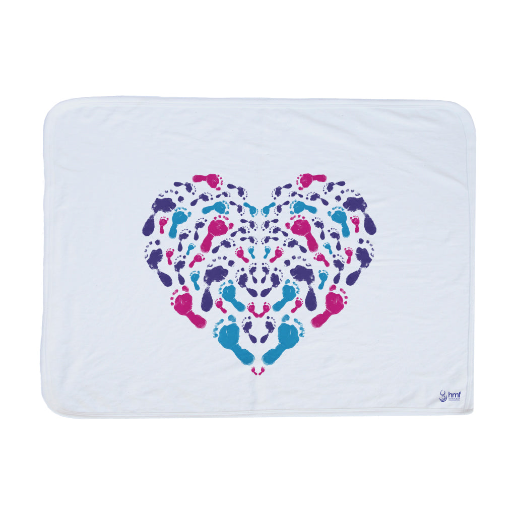 Footprints Heart Blanket