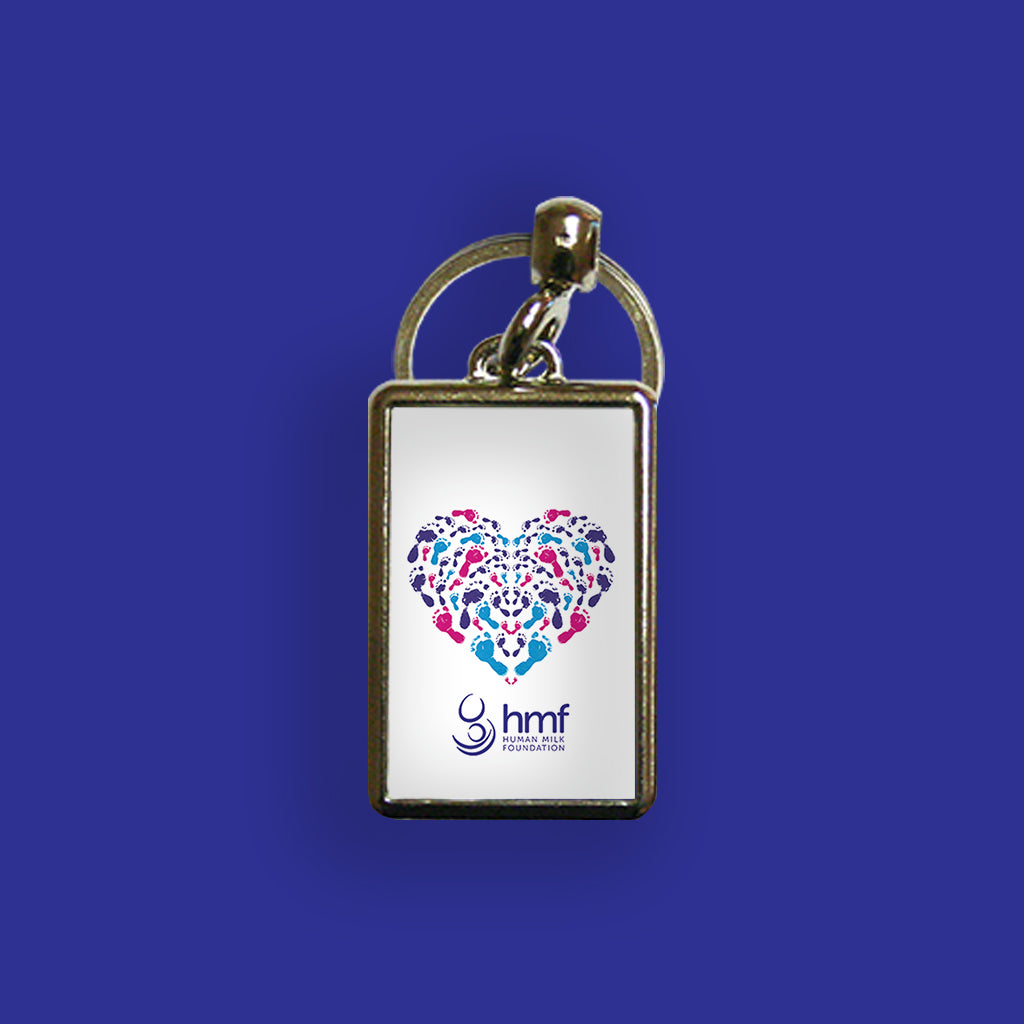 Footprints Heart Metal Keyring