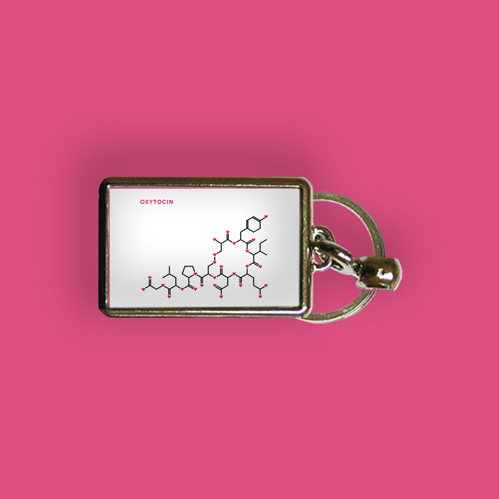Oxytocin DNA Structure Metal Keyring