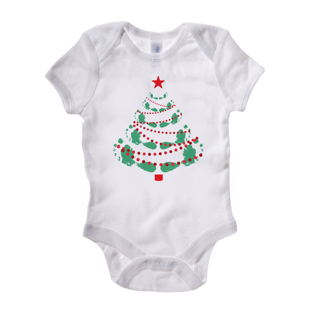 Footprints Christmas Tree Baby Grow