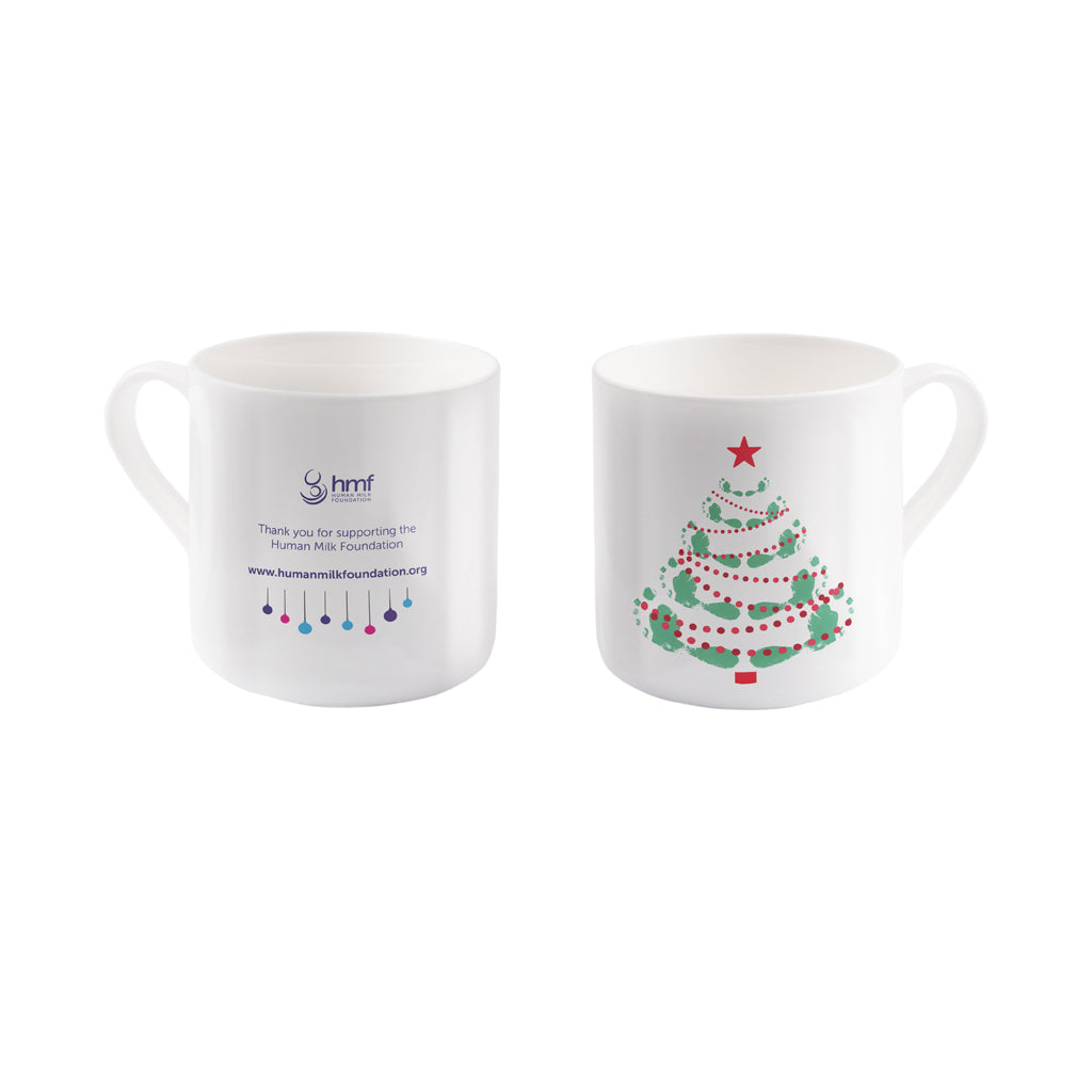 Footprints Christmas Tree Bone China Mug