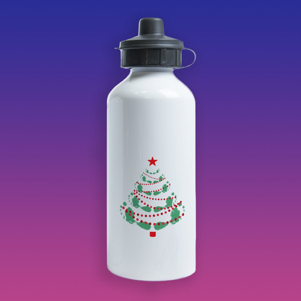 Footprints Christmas Tree Water Bottle