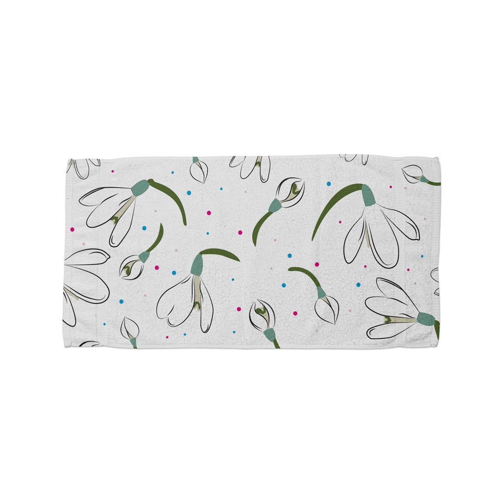 Snowdrop Milkflower Field Beach Towel