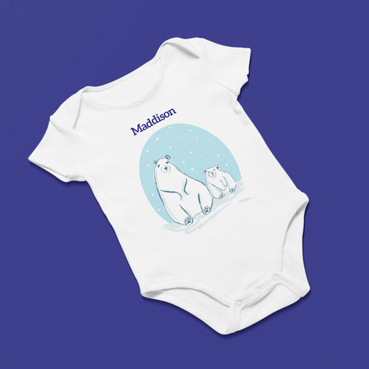 Winter Bears Personalised Baby Grow