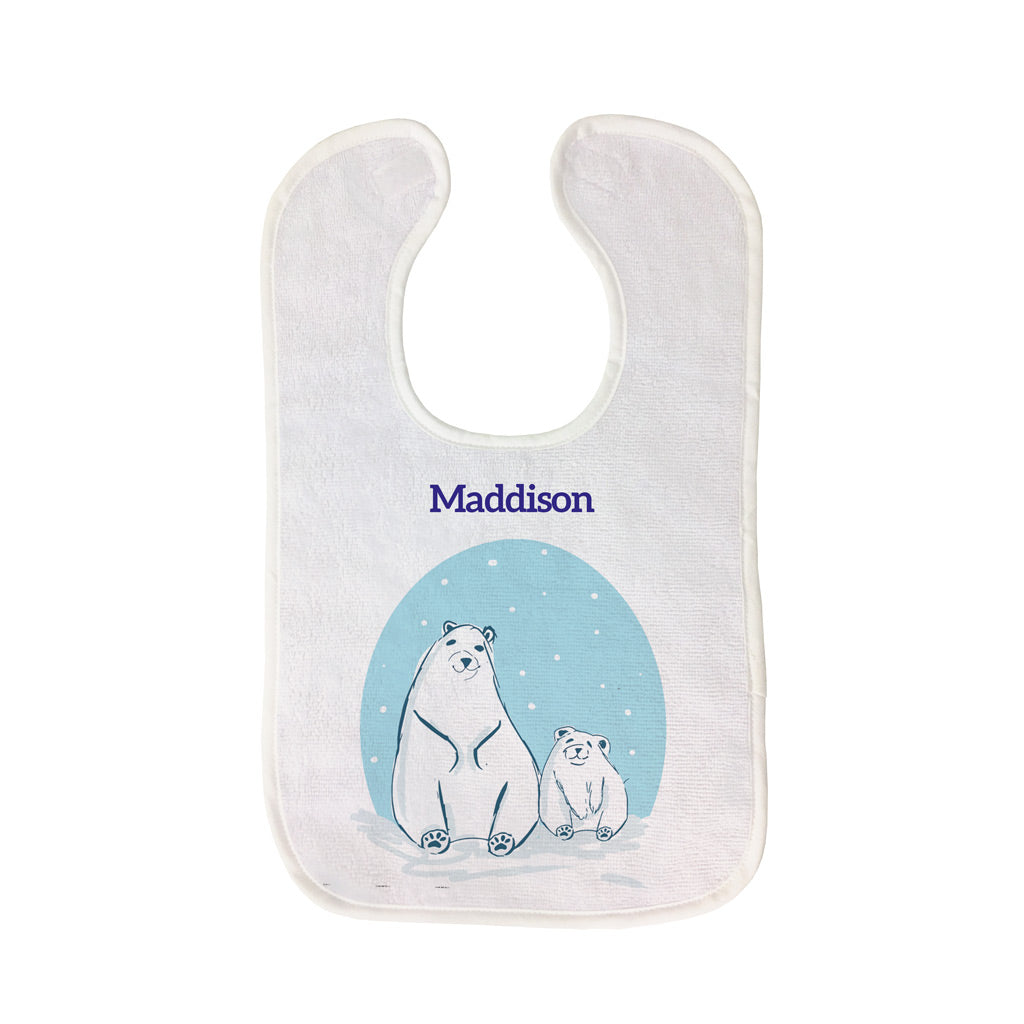 Winter Bears Personalised Baby Bib