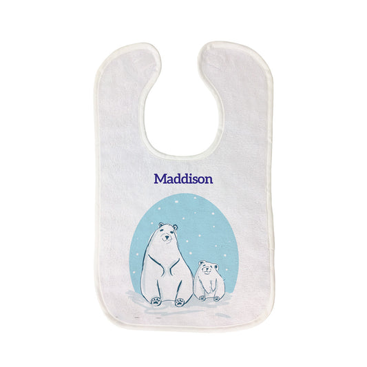 Winter Bears Personalised Baby Bib