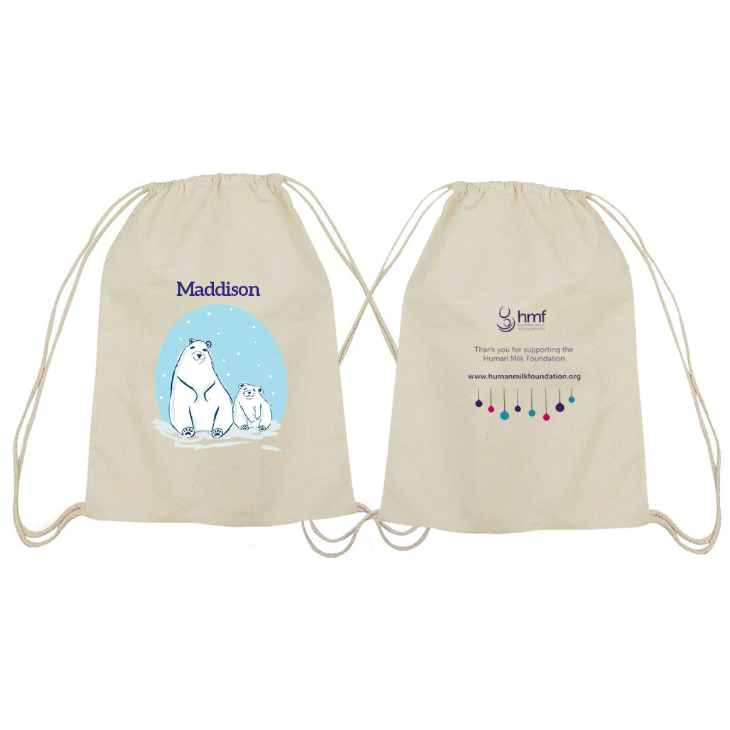 Winter Bears Personalised Drawstring Bag