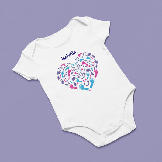 Little Heart Personalised Baby Grow