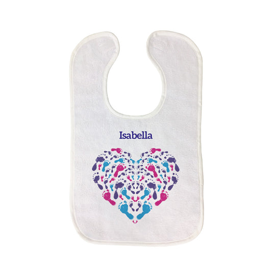 Little Heart Personalised Baby Bib