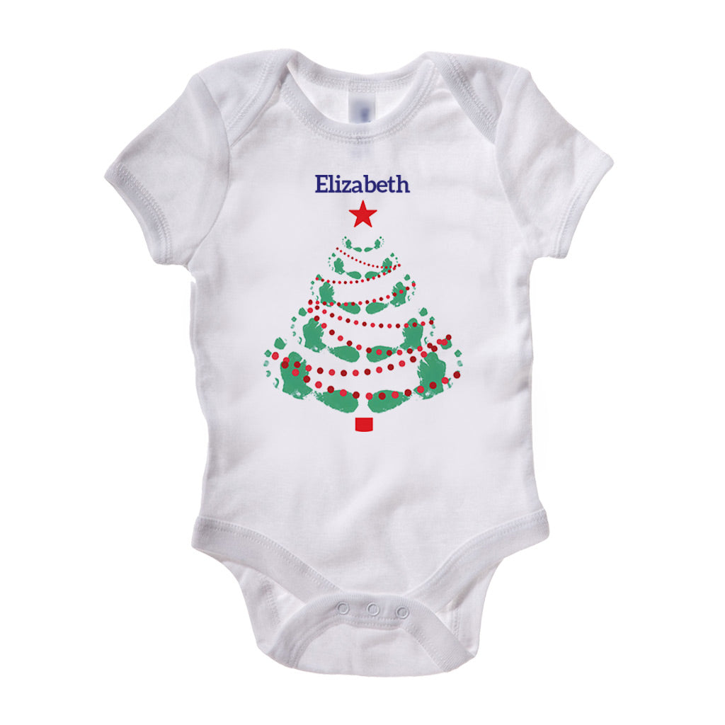 Christmas Tree Personalised Baby Grow