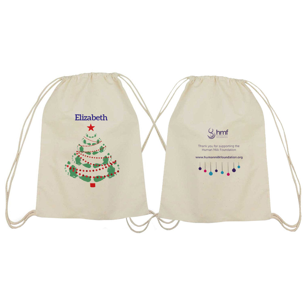 Christmas Tree Personalised Drawstring Bag