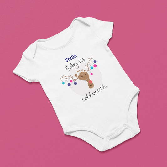 Baby It's Cold Outside Personalised Baby Grow