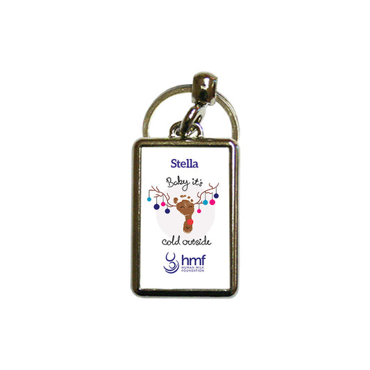 Baby It's Cold Outside Personalised Metal Keyring