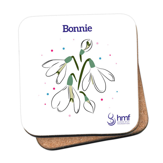 Snowdrops - Twinkly Dots Personalised Coaster