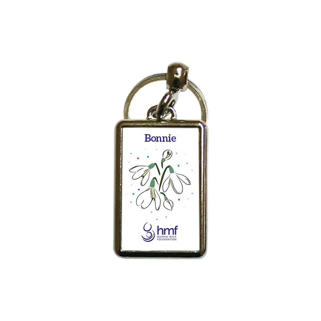 Snowdrops - Twinkly Dots Personalised Metal Keyring