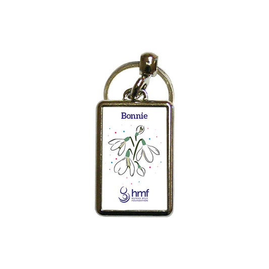 Snowdrops - Twinkly Dots Personalised Metal Keyring