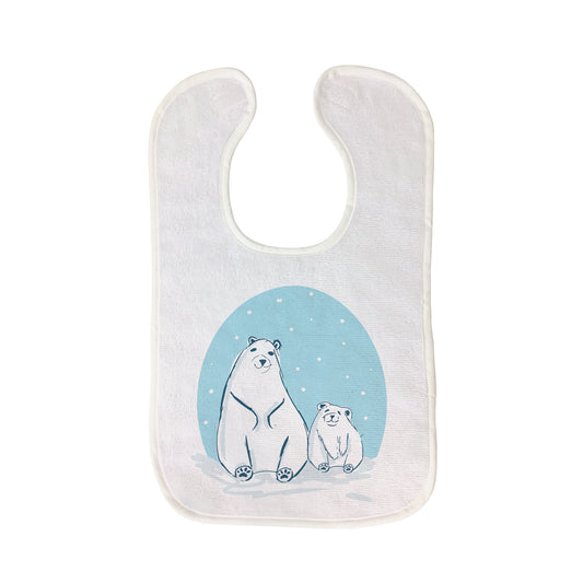 Mum and Baby Polar Bear Baby Bib