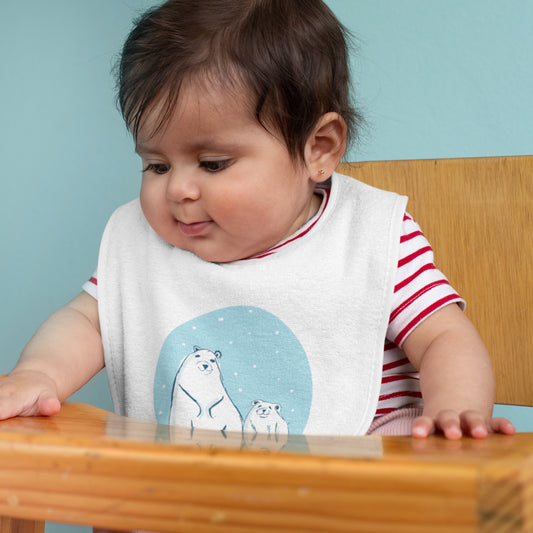 Mum and Baby Polar Bear Baby Bib
