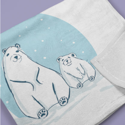 Mum and Baby Polar Bear Blanket