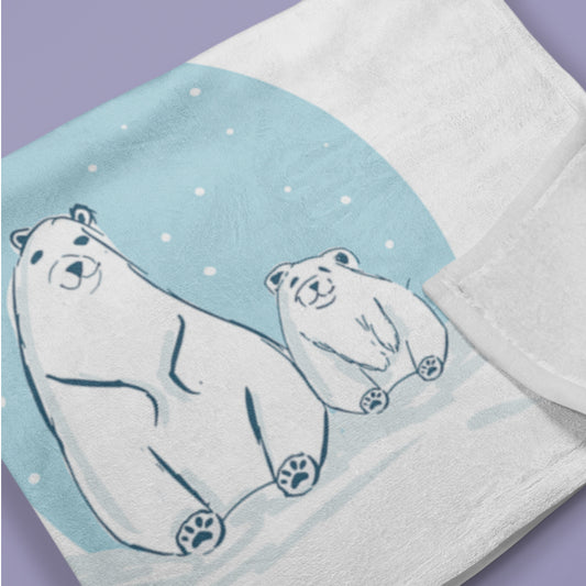 Mum and Baby Polar Bear Blanket