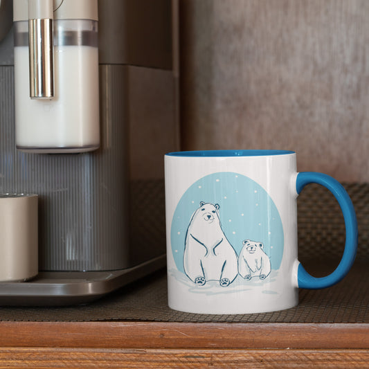 Mum and Baby Polar Bear Porcelain Mug