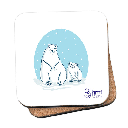 Mum and Baby Polar Bear Coaster