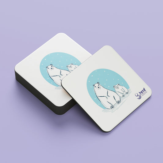 Mum and Baby Polar Bear Coaster