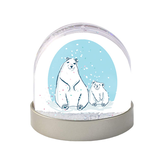 Mum and Baby Polar Bear Snowglobe