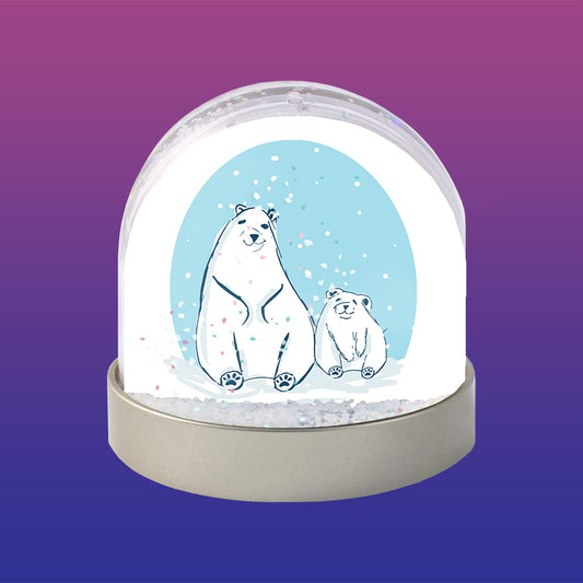 Mum and Baby Polar Bear Snowglobe