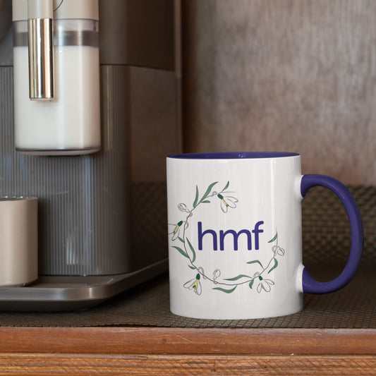 hmf with Flowers Porcelain Mug