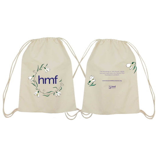 hmf with Flowers Drawstring Bag