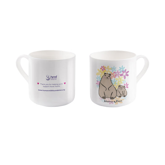 Mum & Baby Bear with Flowers Bone China Mug