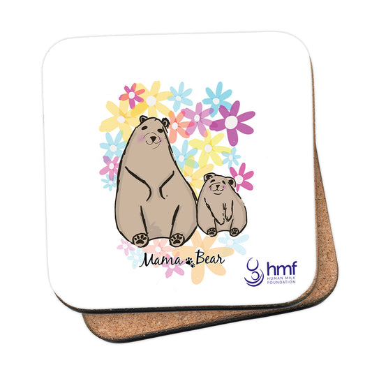 Mum & Baby Bear with Flowers Coaster