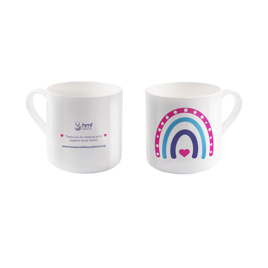 Rainbow Heart Bone China Mug
