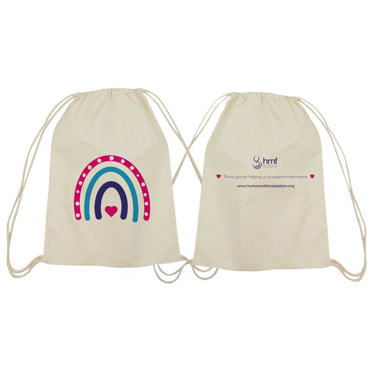 Rainbow Heart Drawstring Bag