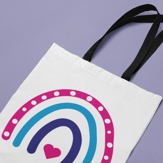 Rainbow Heart Tote Bag