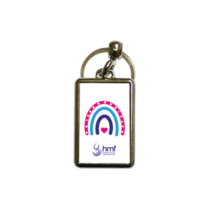 Rainbow Heart Metal Keyring