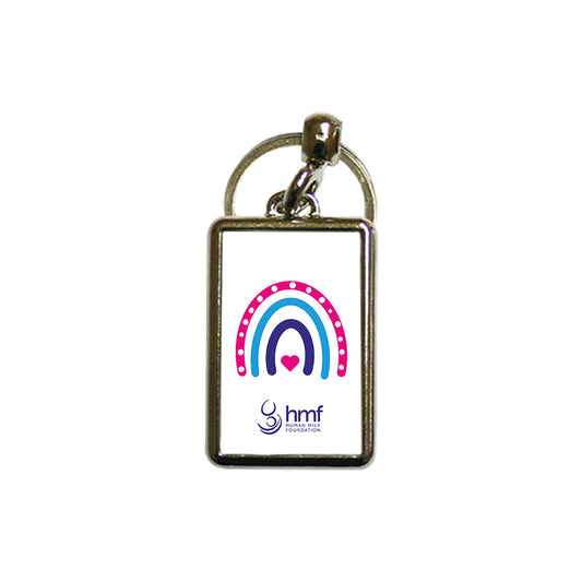 Rainbow Heart Metal Keyring