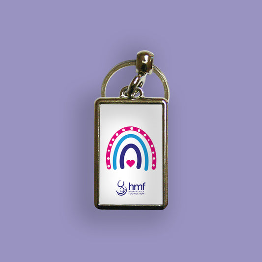 Rainbow Heart Metal Keyring