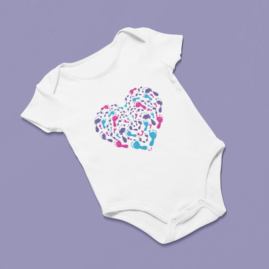 Footprints Heart Baby Grow