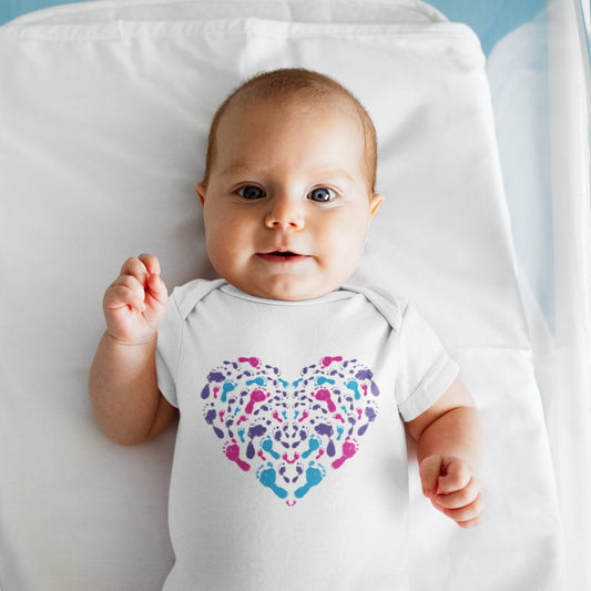 Footprints Heart Baby Grow