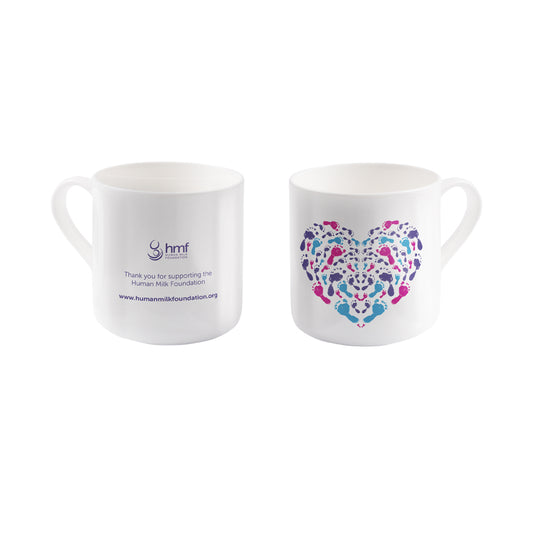 Footprints Heart Bone China Mug