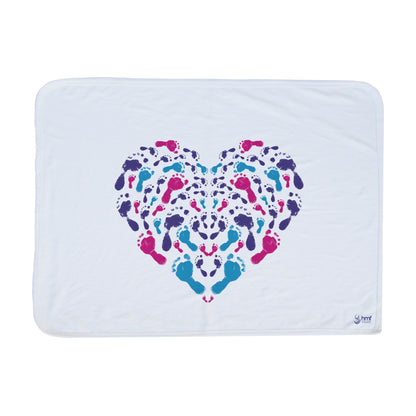 Footprints Heart Blanket